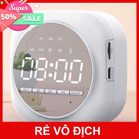 LOA BLUETOOTH Q12 KIÊM ĐỒNG HỒ MẶT GƯƠNG [HCM]