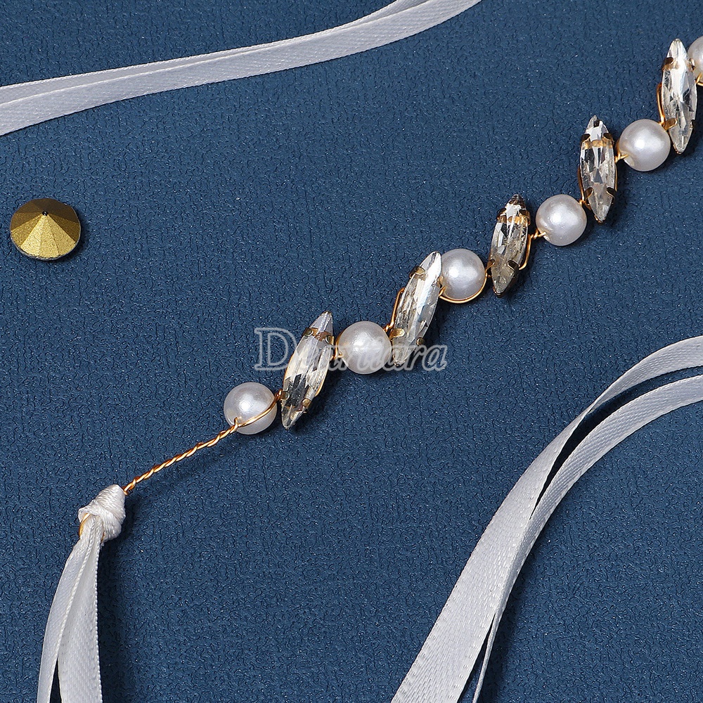 Băng Đô Cài Tóc Đính Đá Và Ngọc Trai Nhân Tạo Xinh Xắn Cho Nữ