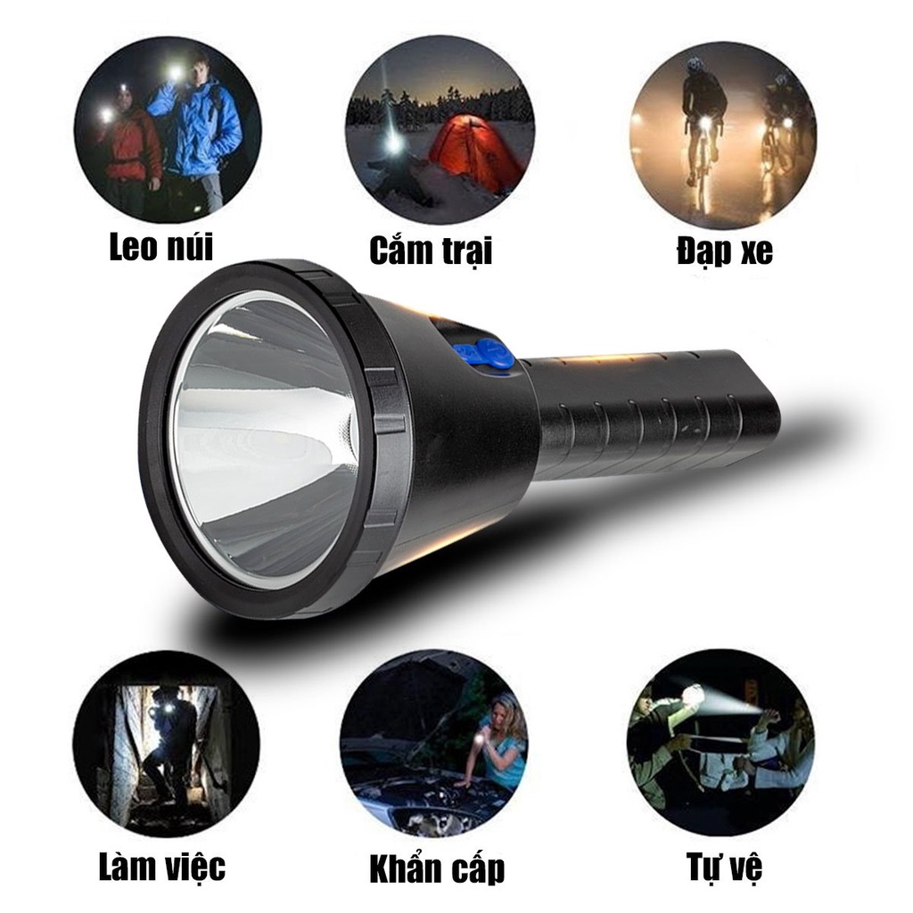 Đèn Pin Cầm Tay Siêu Sáng Chiếu Xa 1000M Eomart  Xé Tan Bóng Tối ...Khám Phá Mới