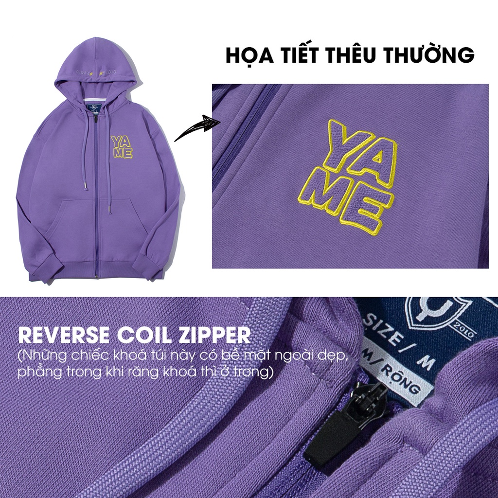 Áo khoác Hoodie Nam Nữ Form Rộng Đơn Giản Thời Trang Y2010 Zipper Y Nguyên Bản 18+ Ver10 20489