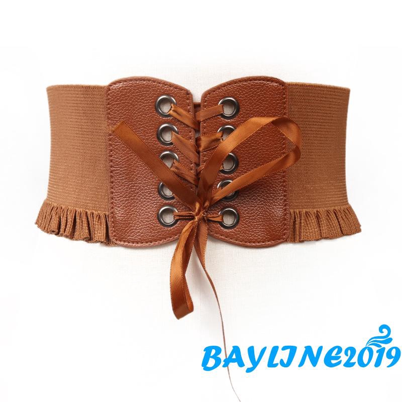 Đai lưng Corset màu đơn sắc phối dây tiện dụng cho nữ