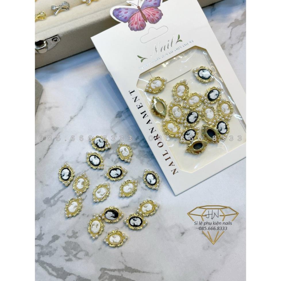 Charm cô gái đính móng, gói charm cô gái trang trí móng, phụ kiện nail