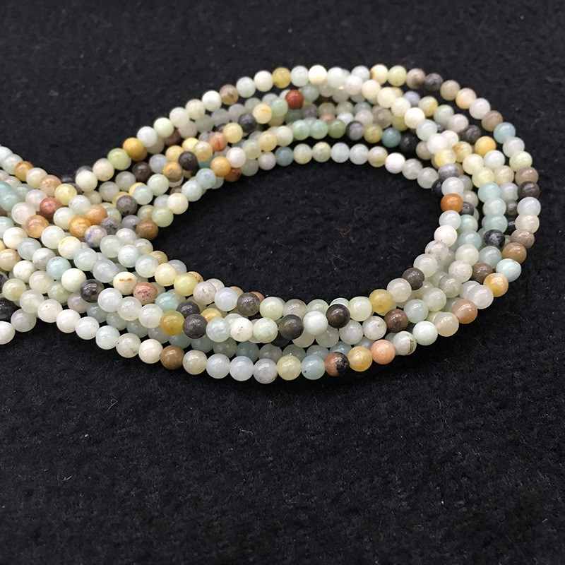 Chuỗi hạt đá Amazonit tròn 3mm tự nhiên làm vòng tay DIY