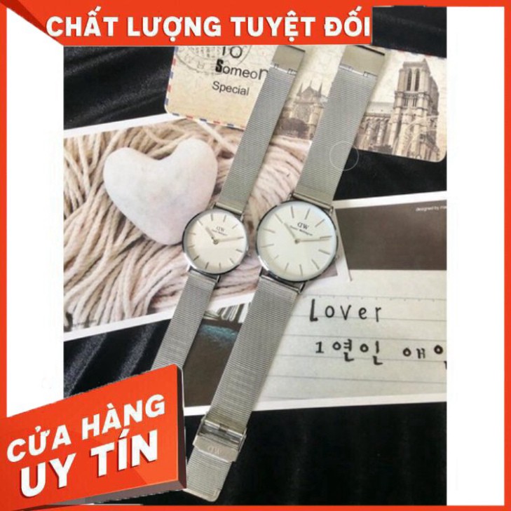 (Thẻ bảo hành 12 tháng) Đồng hồ cặp đôi DW dây lưới thép trẻ trung sang trọng thiết kế nhỏ gọn đường nết tinh sảo thương | BigBuy360 - bigbuy360.vn