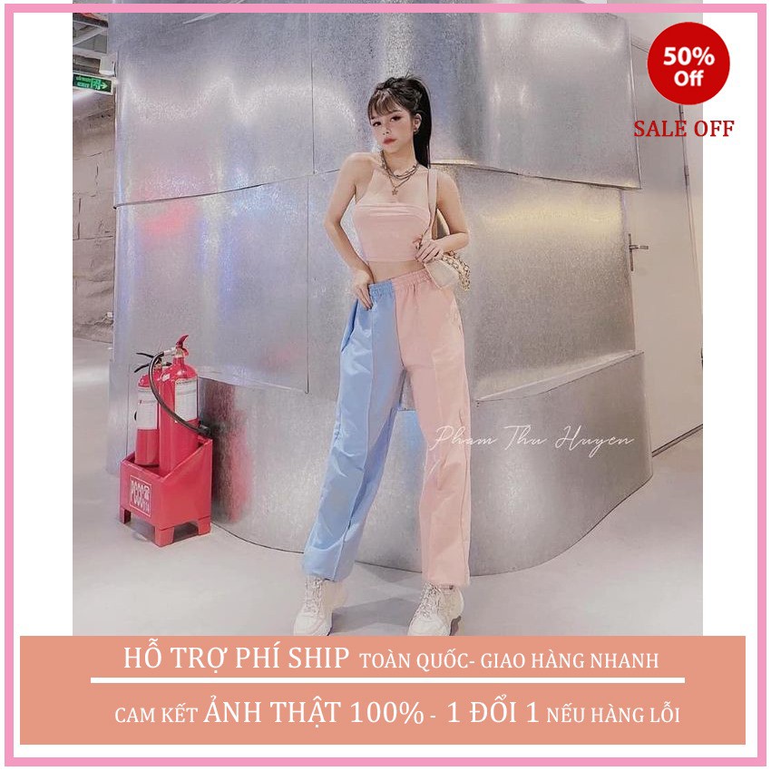 (RẺ VÔ ĐỊCH) QUẦN NỈ DA CÁ PHỐI MẦU KÈM ÁO QUAY THỜI TRANG 1989, quần legging nữ
