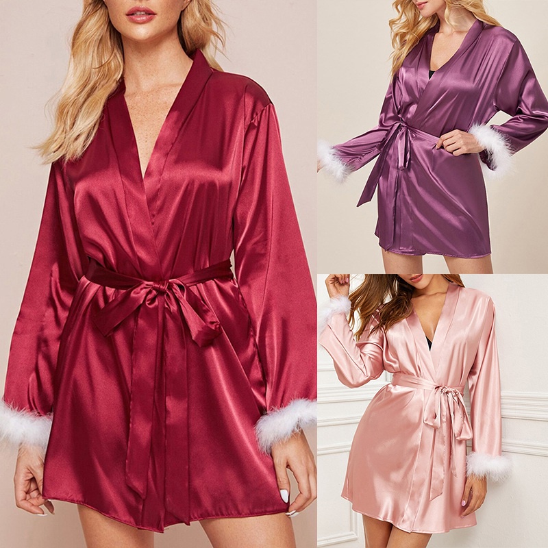 Áo Choàng Ngủ Dáng Ngắn Mềm Mại Thời Trang Cho Nữ