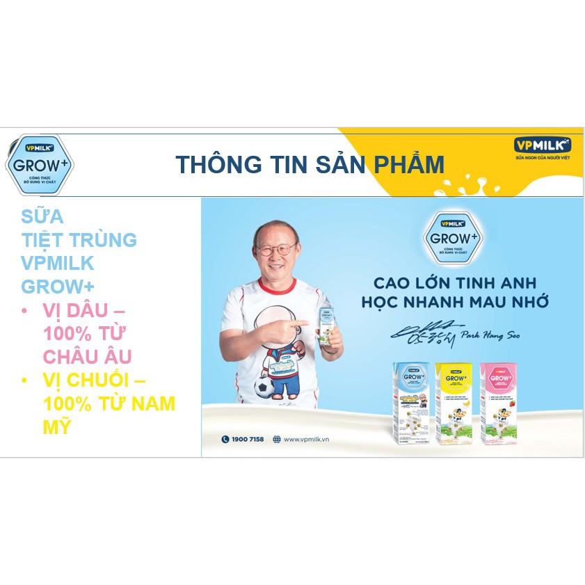 [Mã 267FMCGSALE giảm 8% đơn 500K] [SET 6 Lốc] Sữa Tiệt Trùng VPMilk Grow+ 110ml