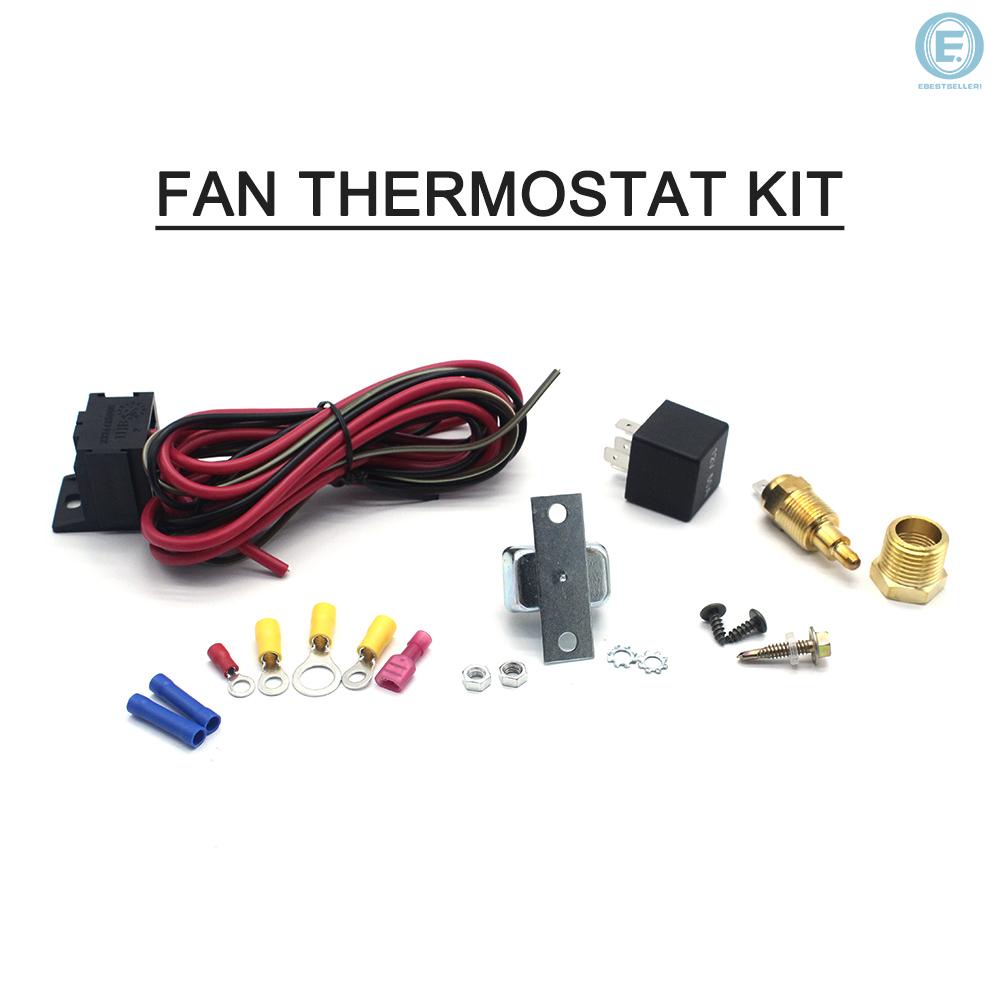 Ready in stock Fan Thermostat Kit Adjustable Fan Controller Kit Temp Sensor Temperature Relay Kit # 3101， ON AT 200 Degree F OFF AT 185 Degree F