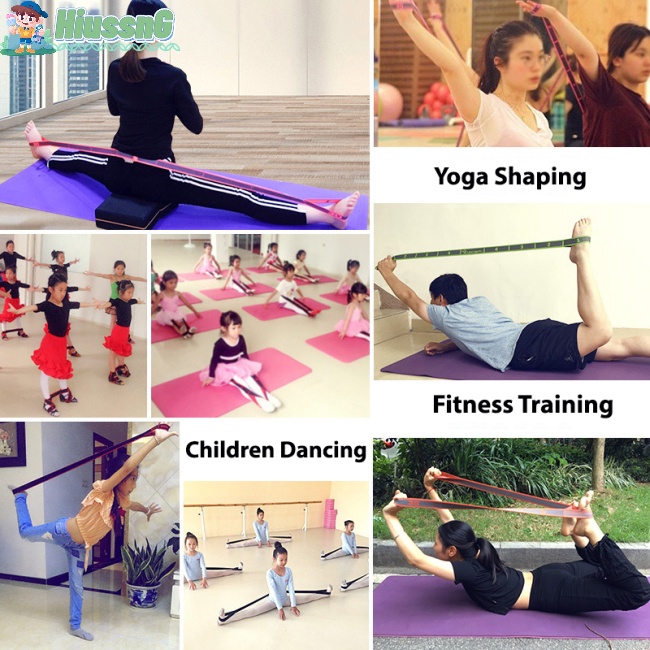 Dây Đai Kháng Lực 9 Vòng Co Giãn Hỗ Trợ Luyện Tập Yoga / Thể Thao