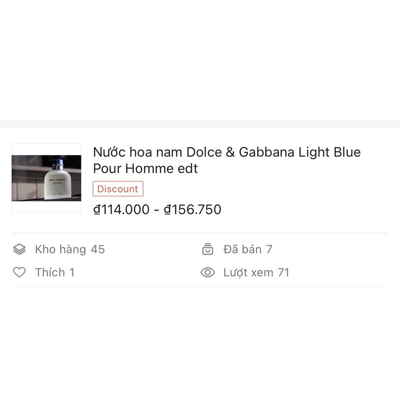 Nước Hoa Nam Dolce & Gabbana Light Blue Pour Homme