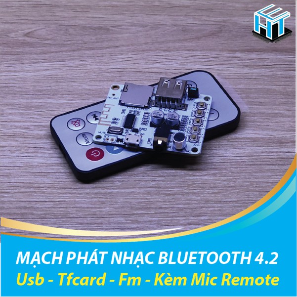 MẠCH PHÁT NHẠC BLUETOOTH 4.2 HỖ TRỢ USB - TFCARD - FM - KÈM MIC REMOTE