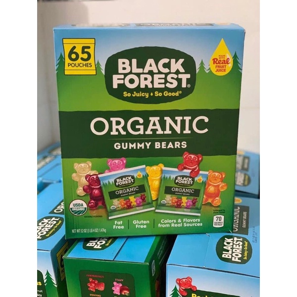 Kẹo dẻo Trái cây Black Forest Organic Gummy Bears 1,47kg - Hộp 65 gói