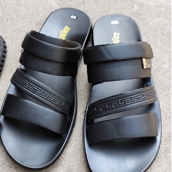 Dép Da Thật Cho Nam Đế Cao Su Đúc Nguyên Khối Cao Cấp-Thái sneaker