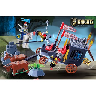 Đồ chơi lắp ráp lego lính trung cổ hiệp sĩ Knights lion xe ngựa nhà Vua enlighten 1018.