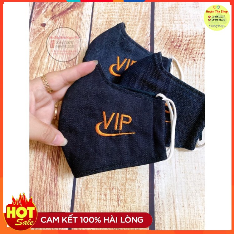 Khẩu trang nam vải jean 4 lớp dày dặn