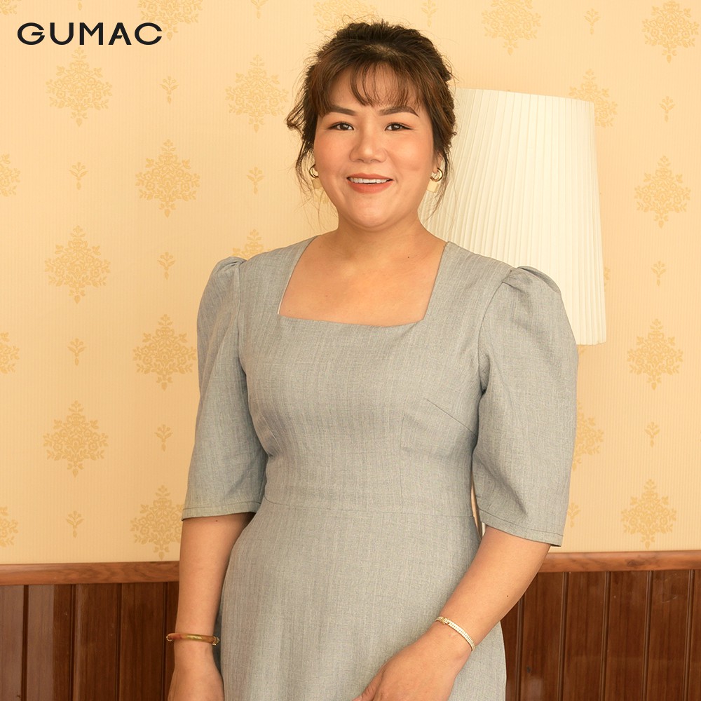 [Mã MABR07062 giảm 8% tối đa 50K đơn từ 249K] Đầm nữ cổ vuông tay lỡ DA10110 GUMAC | BigBuy360 - bigbuy360.vn