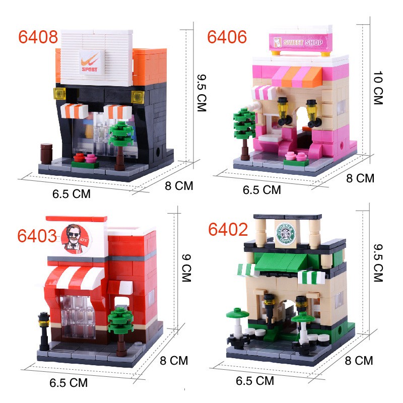 Bộ Đồ Chơi Khối Lắp Ráp Tòa Nhà Đường Phố Mini Tương Thích Với LEGO