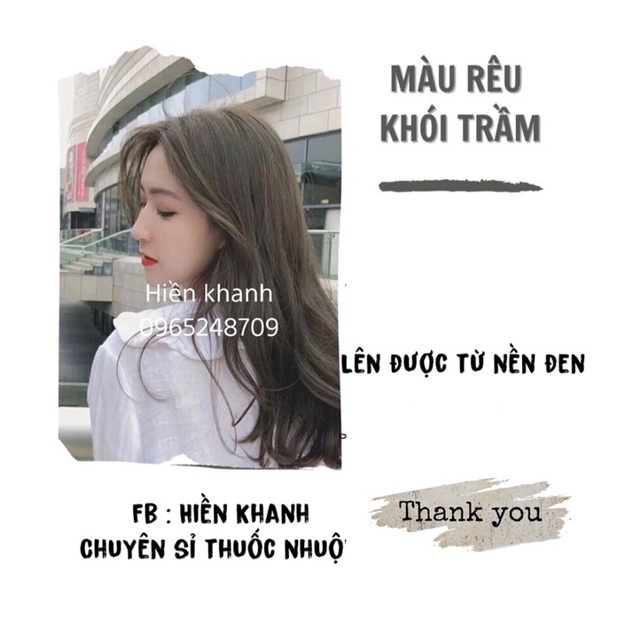 (Không tẩy) Combo Nhuộm Tóc Rêu Khói Trầm