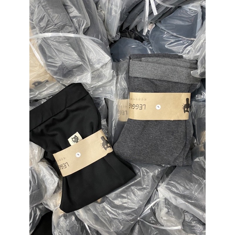 Quần legging mèo lót lông 2 màu đen-xám