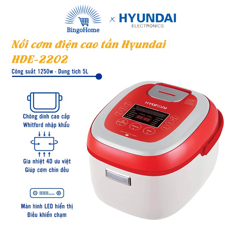 Nồi cơm điện cao tần HDE 2202 - BH 12 tháng chính hãng
