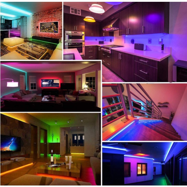 Đèn led tiktok RGB dán tường nháy theo nhạc, điều khiển bằng app trên điện thoại, remote điều khiển led từ xa