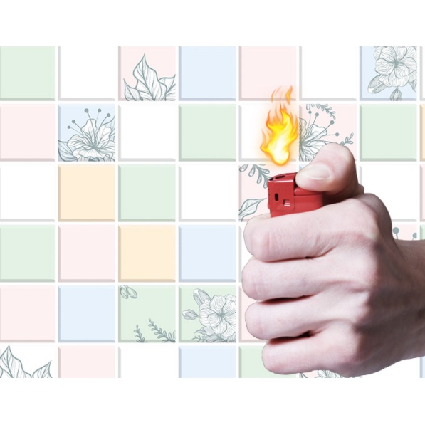 Decal dán bếp tráng nhôm cách nhiệt - Tường sắc màu và bông hoa