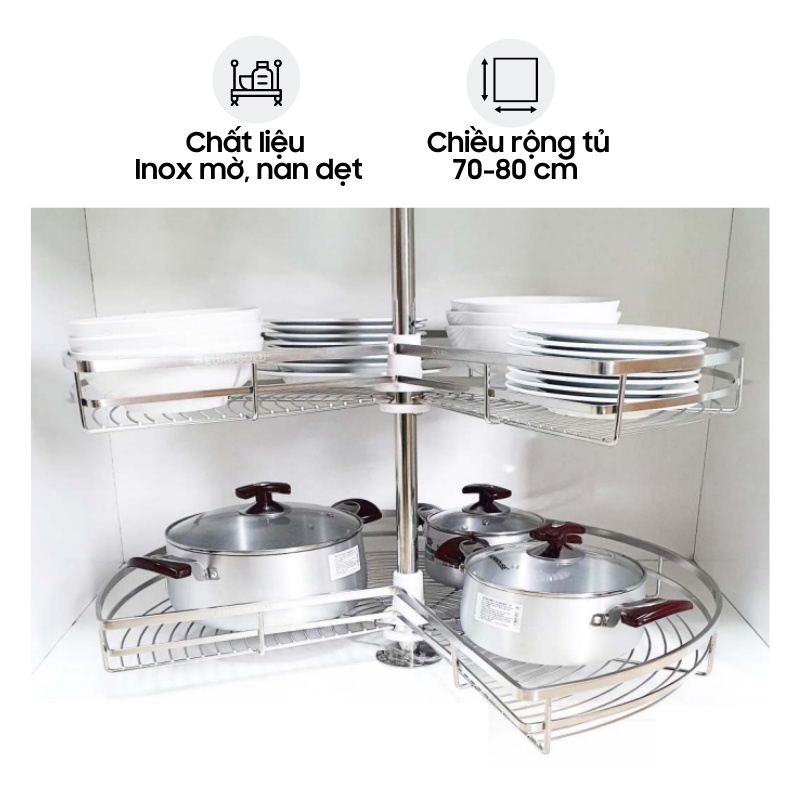 Mâm Xoay Inox Nan Dẹt Eurogold EPL - Bảo Hành Vĩnh Viễn