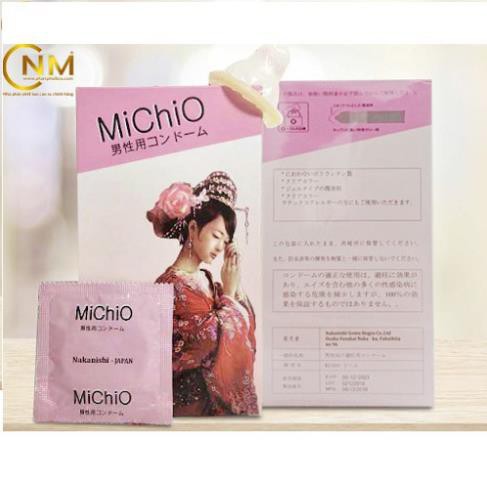 BAO CAO SU MICHIO [GIÁ SỐC]  [ HÀNG NHẬT BẢN CHÍNH HÃNG ] HỘP 12 CÁI - BAO CAO SU GÂN SIÊU MỎNG TẠO CẢM GIÁC CHÂN THỰC