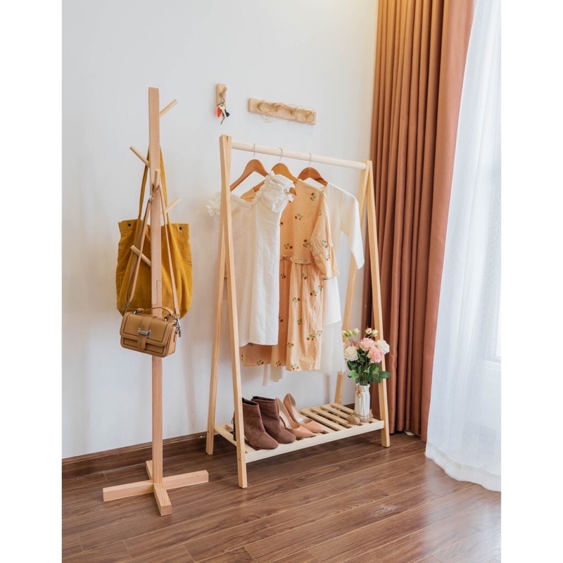 CÂY TREO MÓC ĐỒ BẰNG GỖ THÔNG MINH