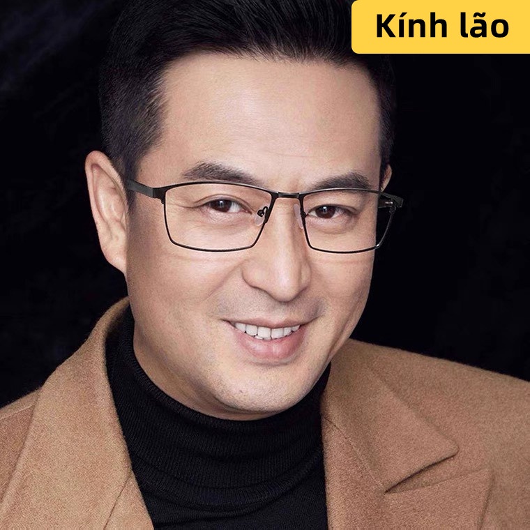 Kính viễn thị gọng vuông kim loại TR90 chống ánh sáng xanh, , tròng chất liệu nhựa thông mã Y8049