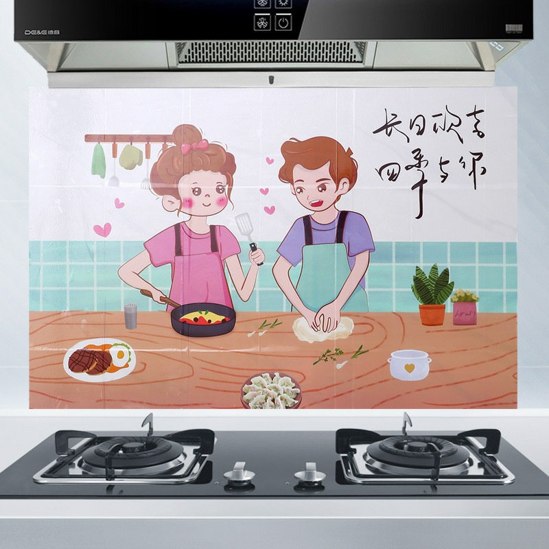 Tranh dán bếp chống dầu mỡ 60 x 90cm  chịu nhiệt, giấy decal trang trí decor bếp đẹp