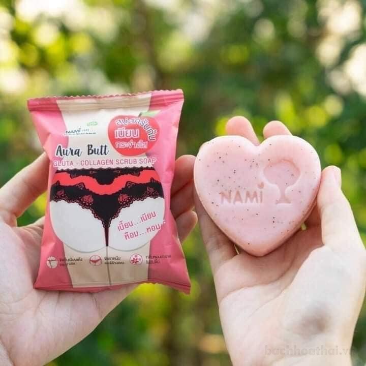 Xà phòng Ura Butt Gluta collągen Scrub soap Thái Lan tắm trắŉg tẩɏ tế bào chết