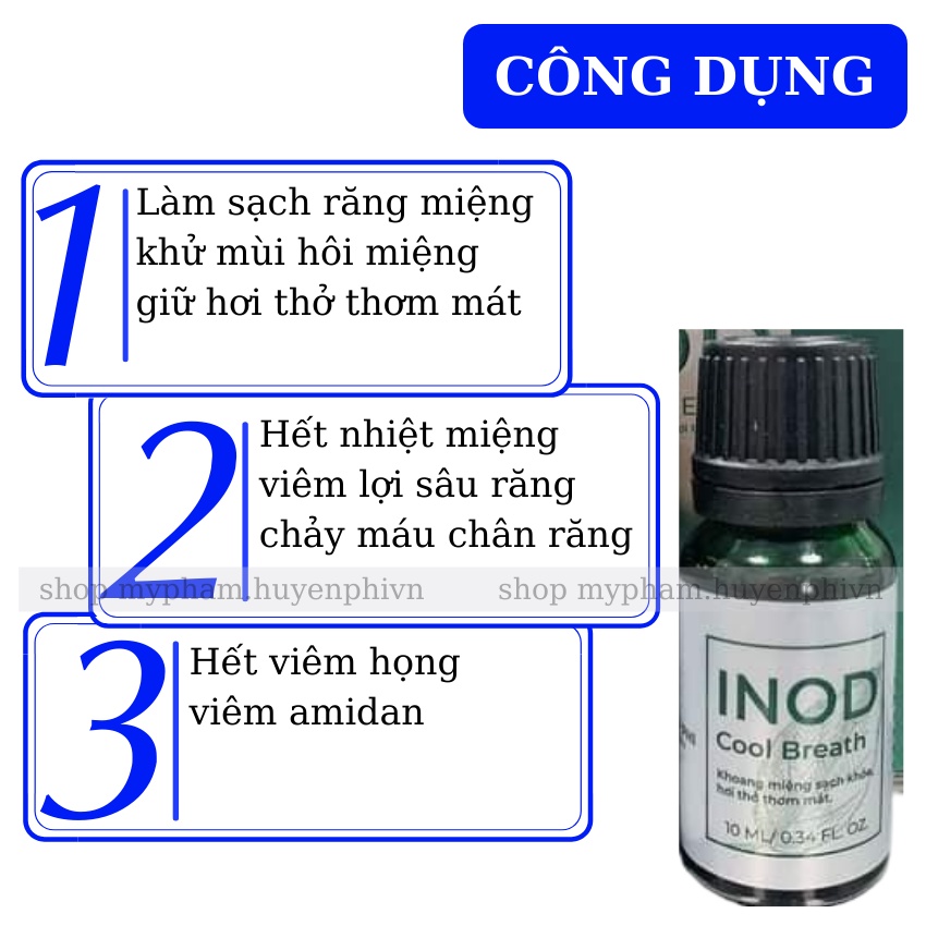 Tinh Dầu Răng Miệng Huyền Phi Inod Hết Hôi Miệng Nhiệt Miệng Viêm Họng Viêm Amidan Sâu Răng Chảy Máu Chân Răng Hiệu Quả