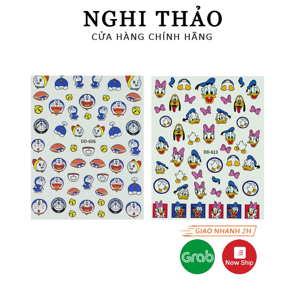 Sticker nail hoạt hình trang trí móng