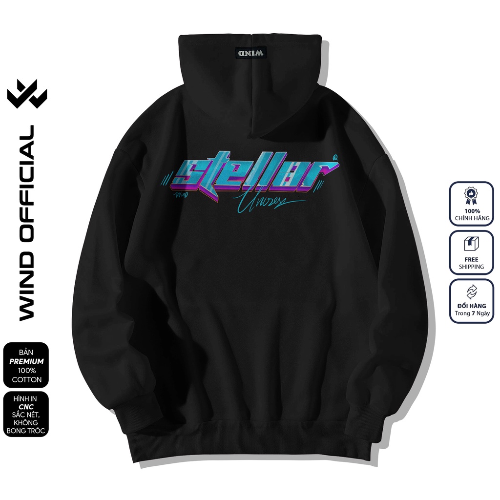 Áo hoodie unisex form rộng WIND STELLAR bản Premium nỉ ngoại nam nữ oversize ulzzang