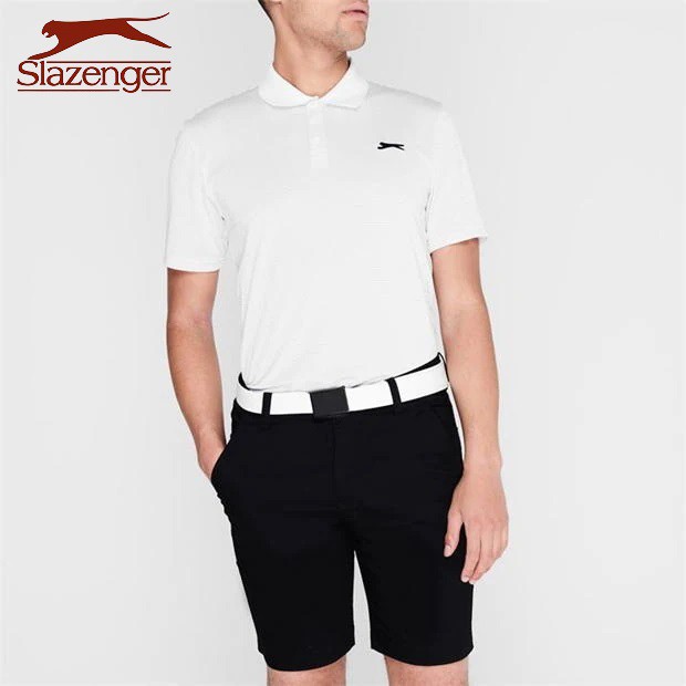 Áo thun nam Slazenger Micro Stripe Golf Polo (màu White) - Hàng size UK