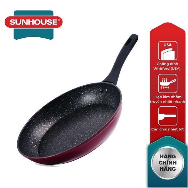 Chảo đá chống dính Sunhouse đáy từ đường kính 24 cm