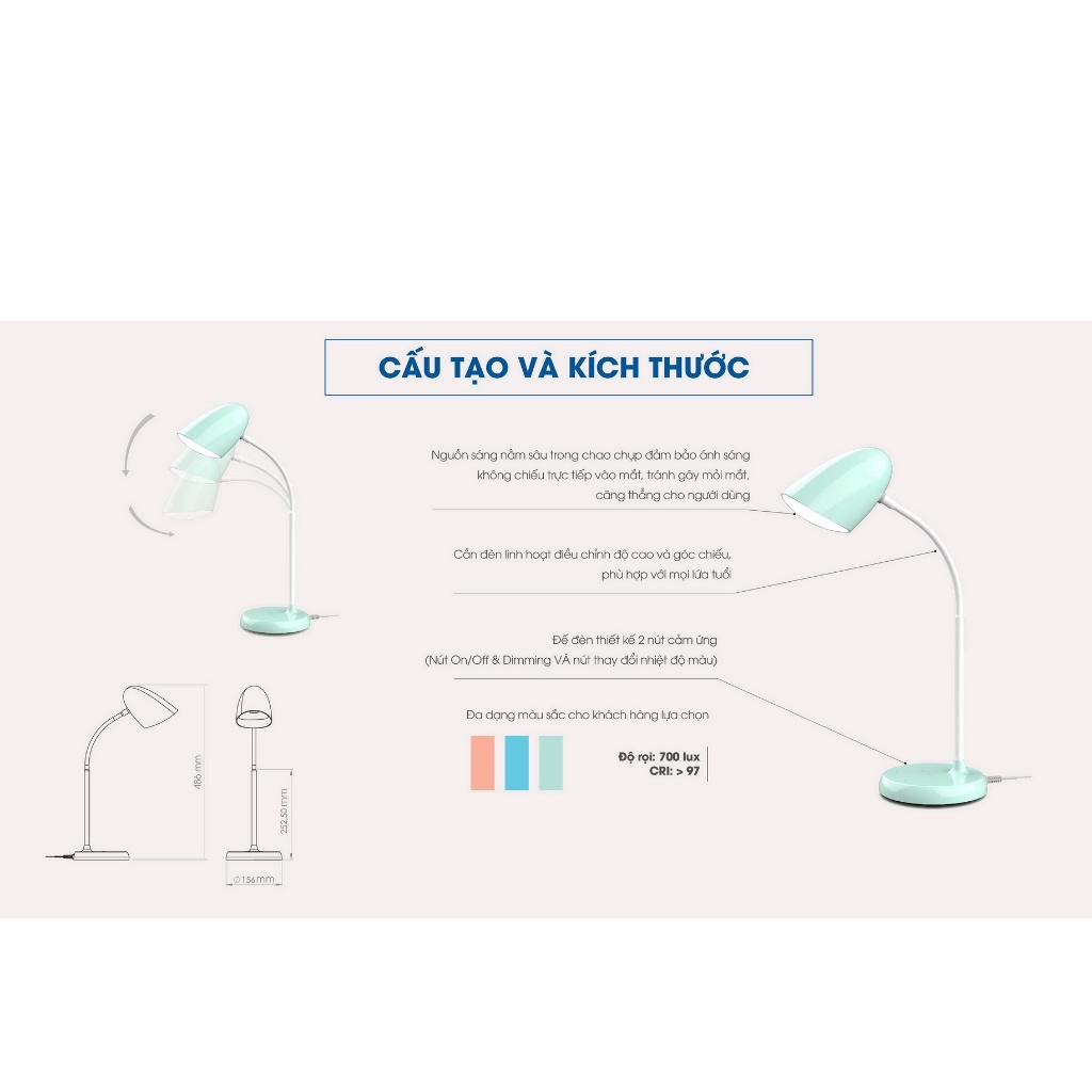 Đèn bàn LED chống cận 6W Rạng Đông RL-38 Plus.LED