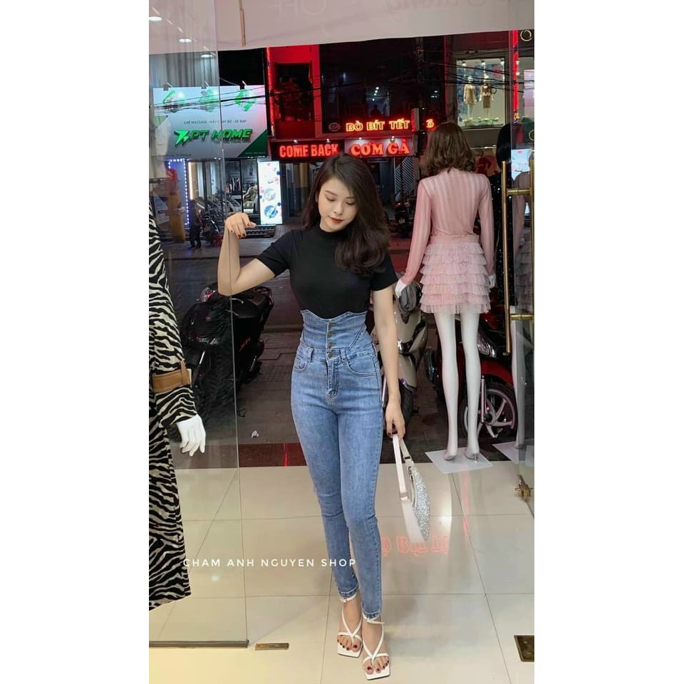 quần jean lưng cao cạp cao loại đẹp | BigBuy360 - bigbuy360.vn