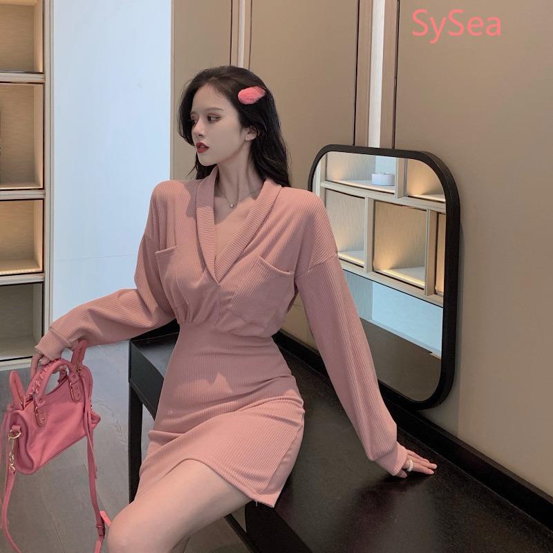 Đầm dệt kim dáng ôm thời trang mùa thu quyến rũ thích hợp cho nữ