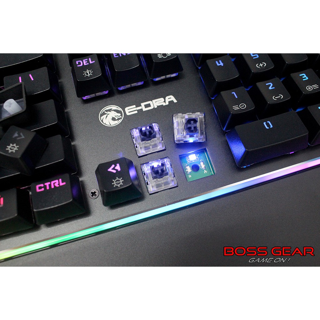 Bàn phím cơ EDRA EK308 RGB ( Switch quang chống nướcLED RGBBH 2 năm )