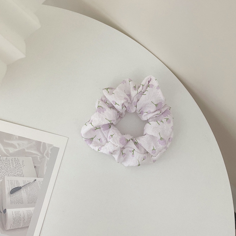 Dây Buộc Tóc Cao Su Co Giãn Hình Hoa Tulip Màu Xanh Dương Tím Phong Cách Hàn Quốc Thanh Lịch Cho Nữ