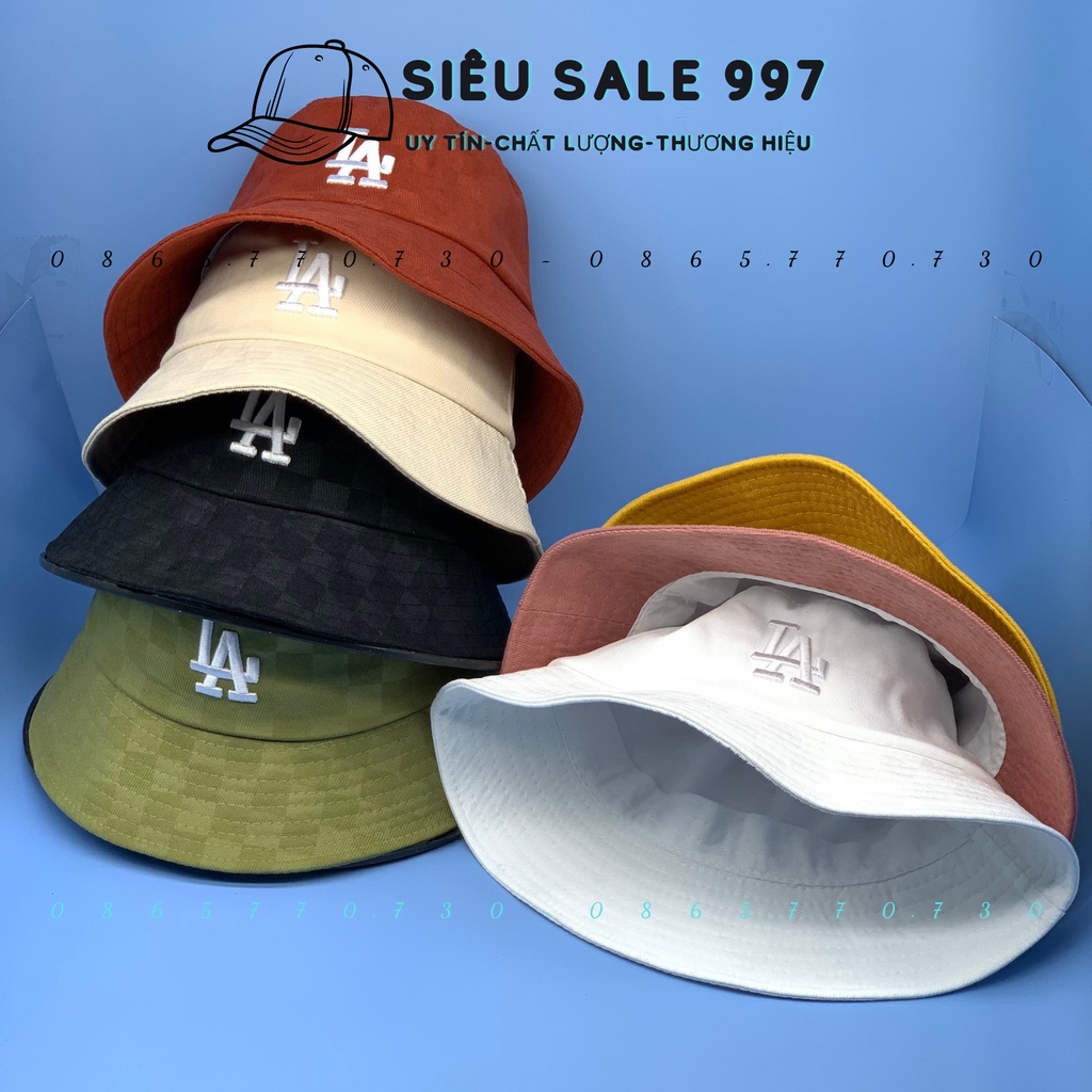 MŨ BUCKET CỤP L-A NHIỀU MÀU HỌA TIẾT CARO THỜI TRANG NAM NỮ PHONG CÁCH HÀN QUỐC