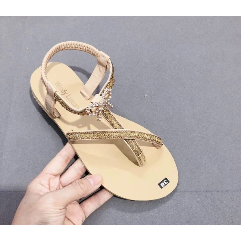 Sandal xỏ ngón nơ đá cực xinh(có kèm quà tặng)