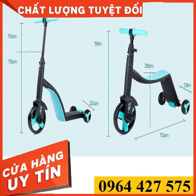Xe Scooter Trẻ Em Nadle 3in1 (3 màu)