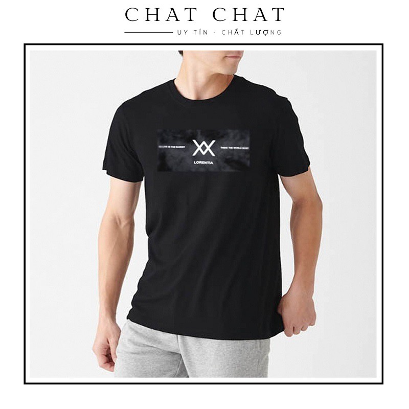 Áo thun nam ngắn tay, trơn cổ tròn màu ĐEN cao cấp CHAT CHAT SHOP