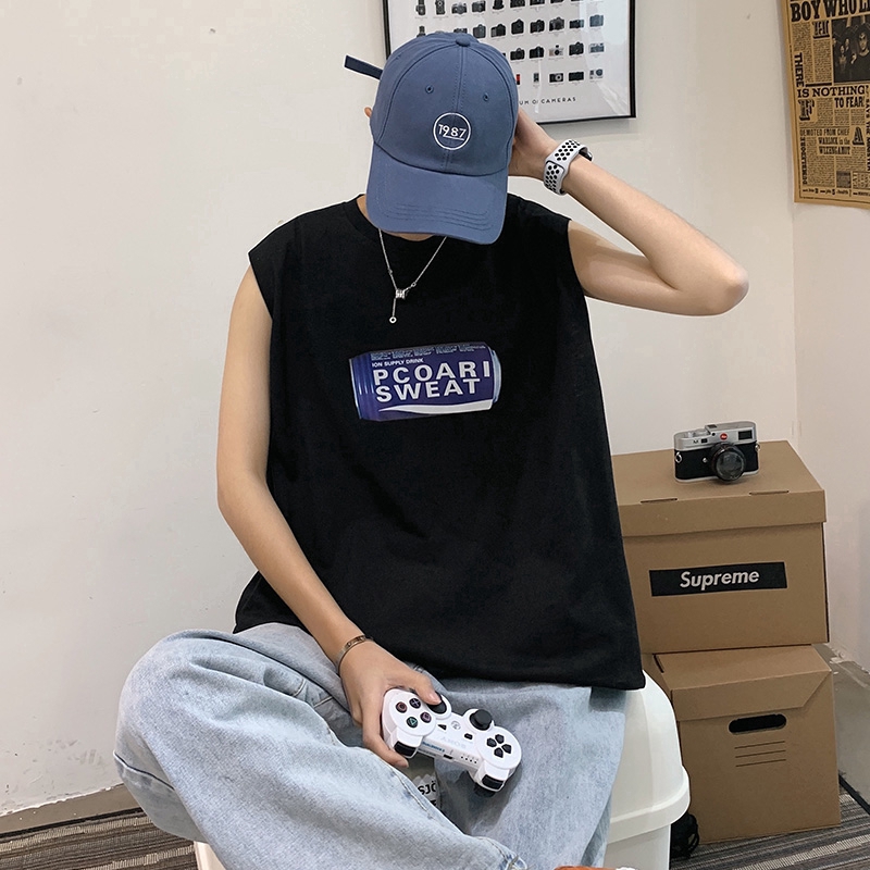 Áo thun thể thao không tay dáng rộng thời trang cho nam