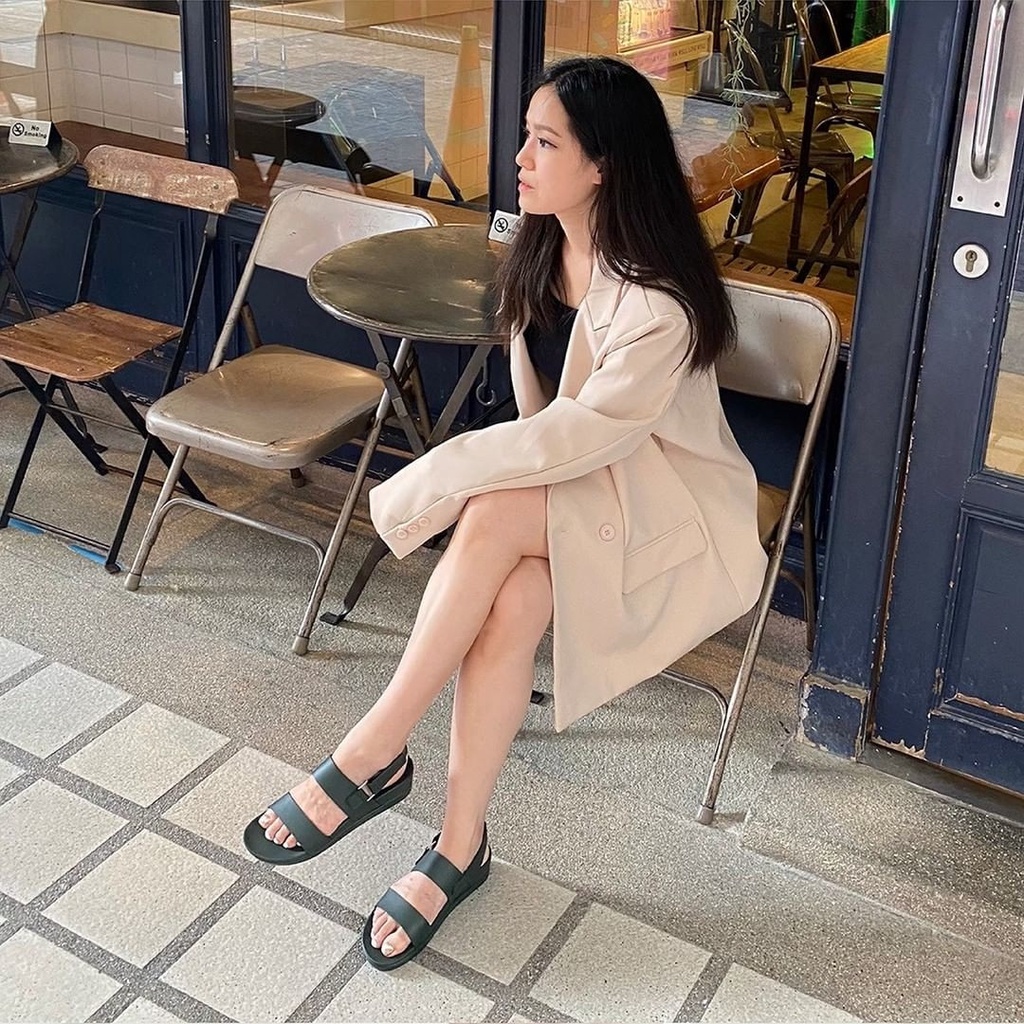 Dép sandal nam nữ couple thời trang cao cấp Toro chất liệu da bò thật , đế cao su non màu đen _ Q07