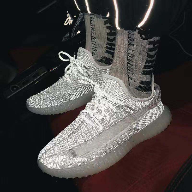 Giày Thể Thao Yeezy Phản Quang Họa Tiết Ngôi Sao 350 Thời Trang Mùa Đông Cho Nam