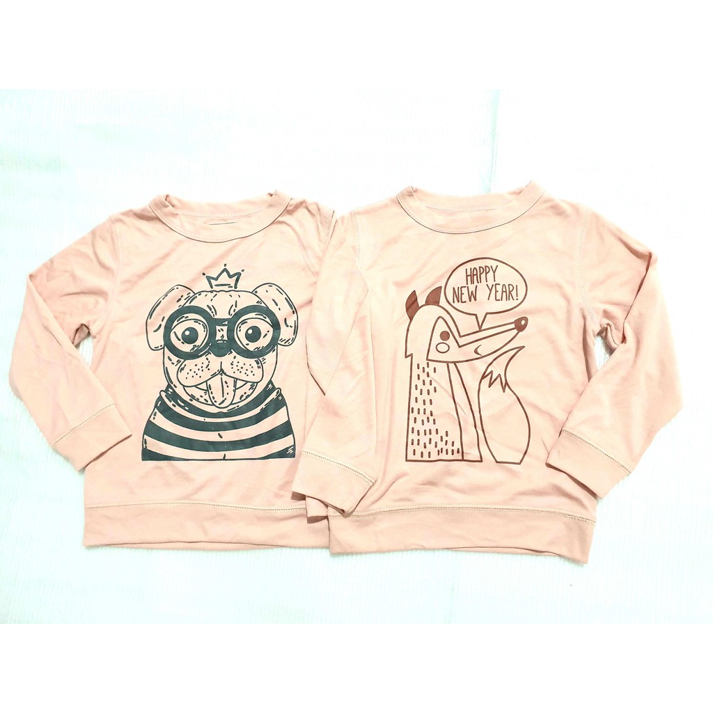 Áo thun dài tay bé trai bé gái size từ 1 tới 5T vải bozip hàng xuất